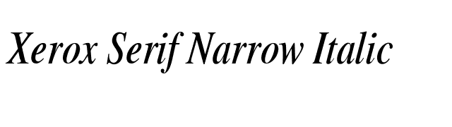Xerox Serif Narrow Italic font preview