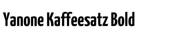 Yanone Kaffeesatz Bold font preview