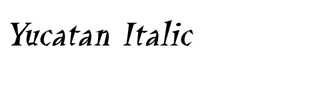 Yucatan Italic font preview