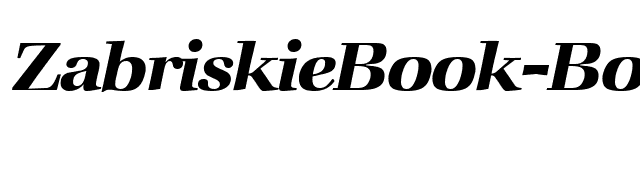 ZabriskieBook-BoldItalic font preview