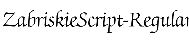 ZabriskieScript-Regular DB font preview