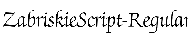 ZabriskieScript-Regular font preview