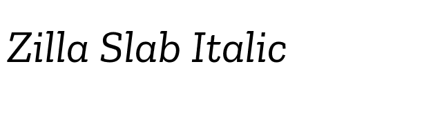 Zilla Slab Italic font preview