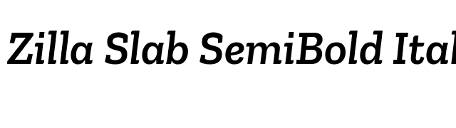 Zilla Slab SemiBold Italic font preview