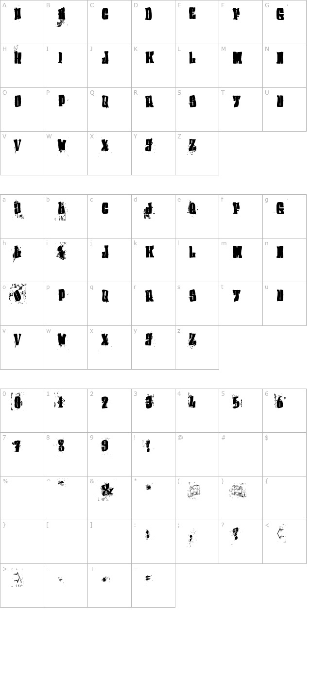 (el&font BLOCK) character map