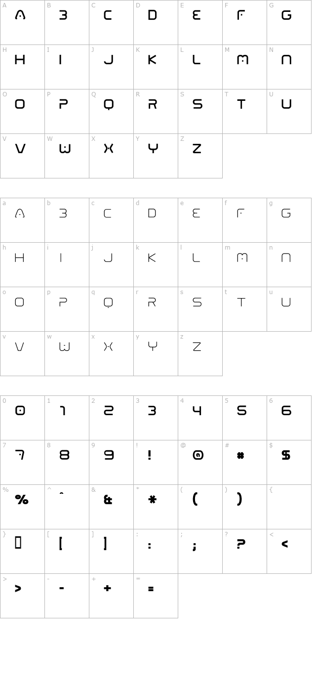 01-digitall character map