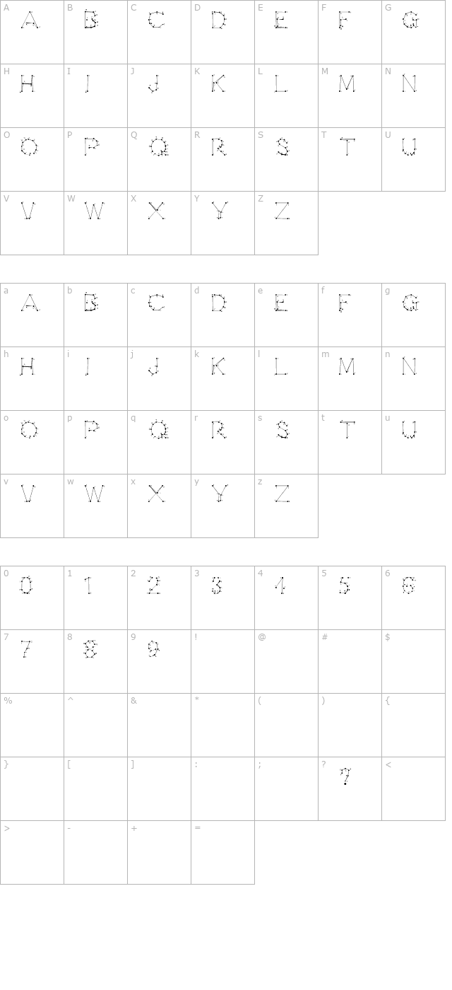 0Pointe-Fait character map