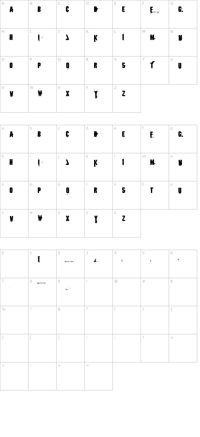 1 character map