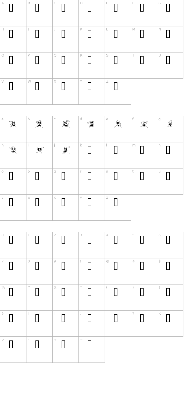 10 Lil Ghosts character map