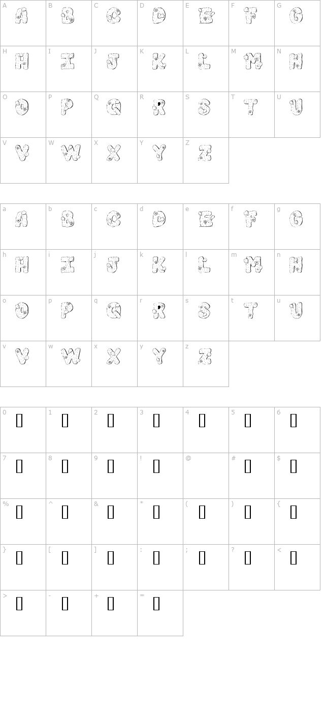 101! Cacti character map