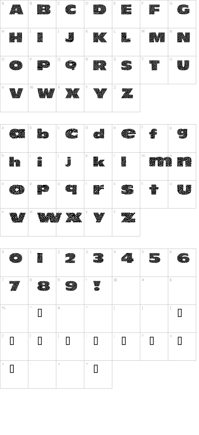 101-circuit-board character map