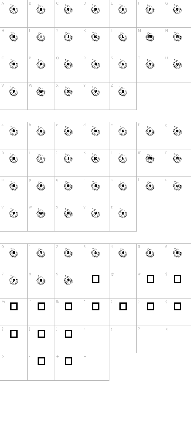 101-clownin-around character map