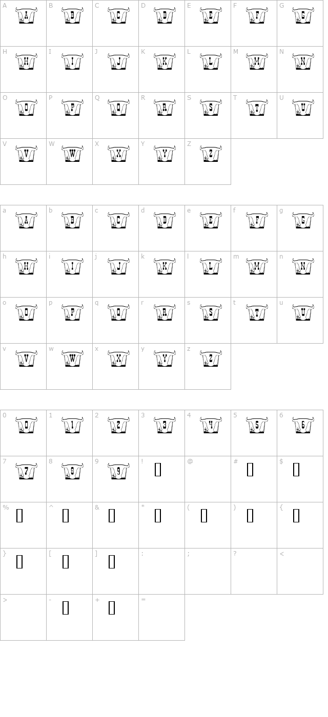 101-fancy-texan-style character map