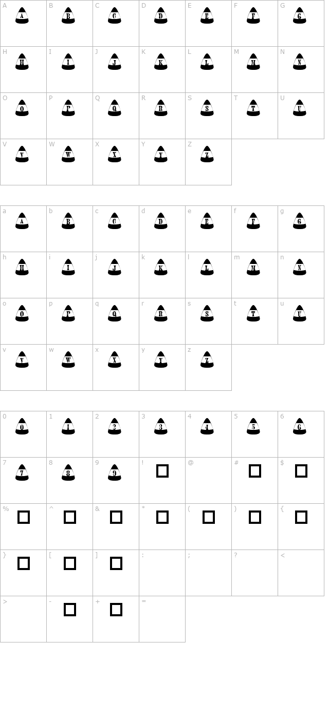 101-kandy-korn character map