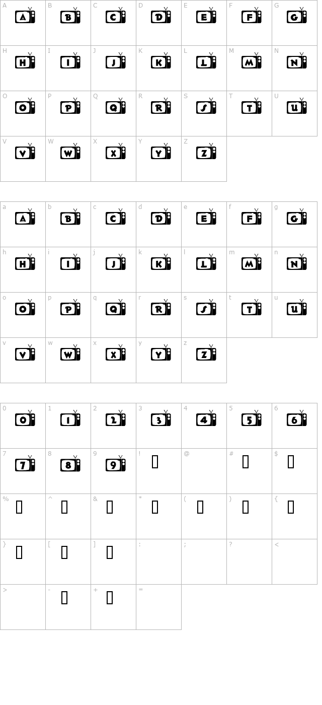 101-on-the-tube character map