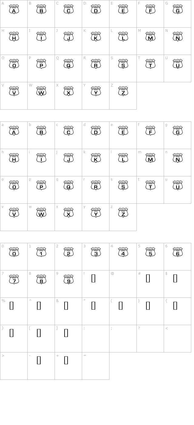 101! Route to Fontville character map