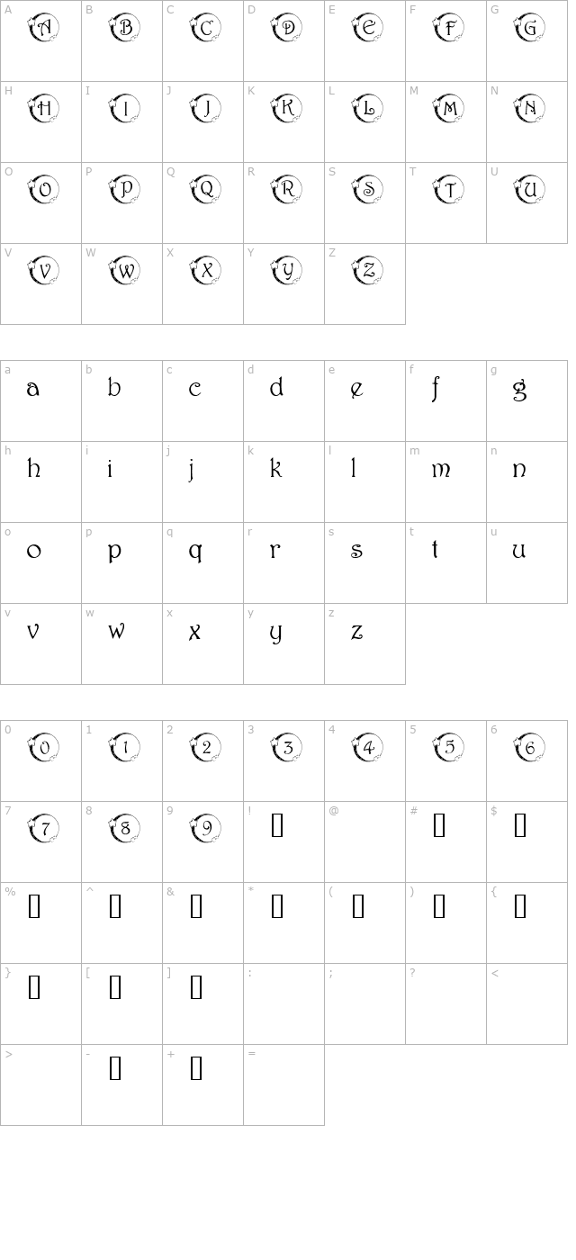 101! Star Lit character map