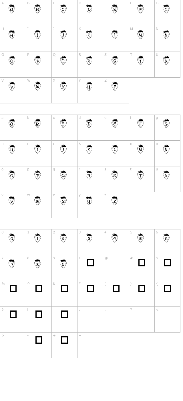 101-strawberry-delight character map