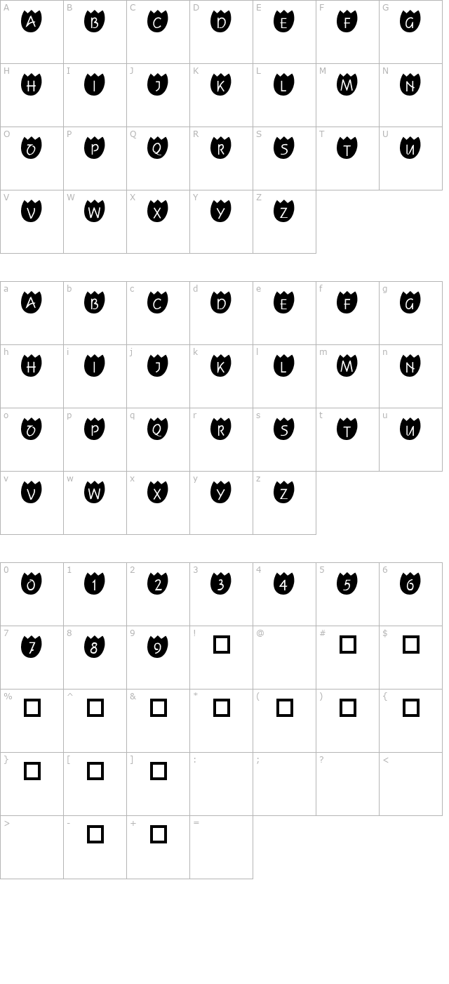 101-tulipz character map