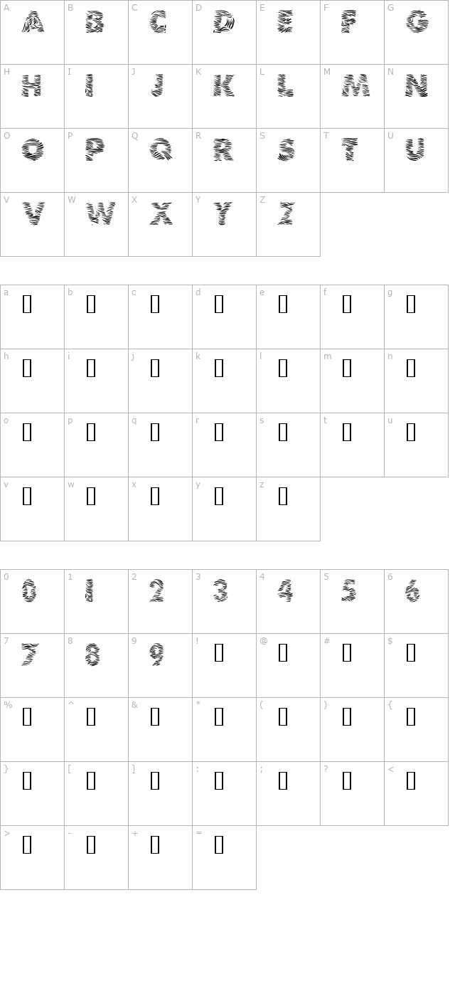 101-zebra-print character map