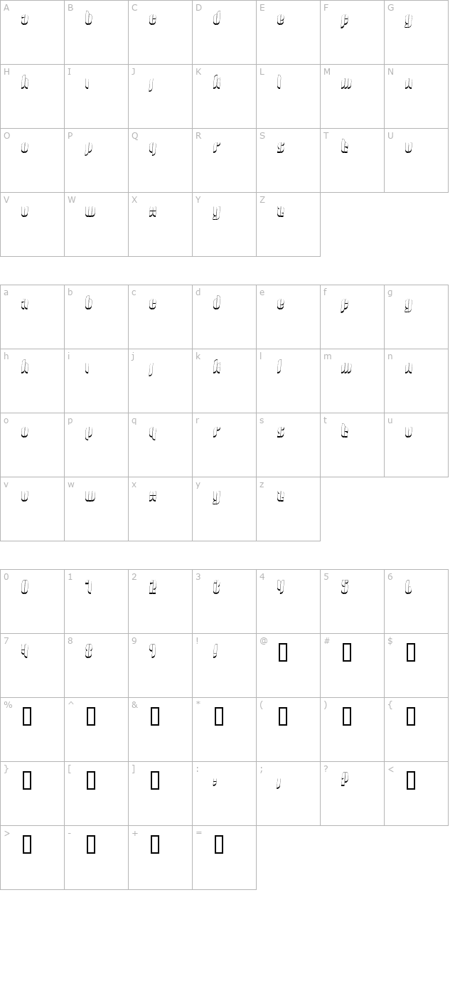 1010 character map