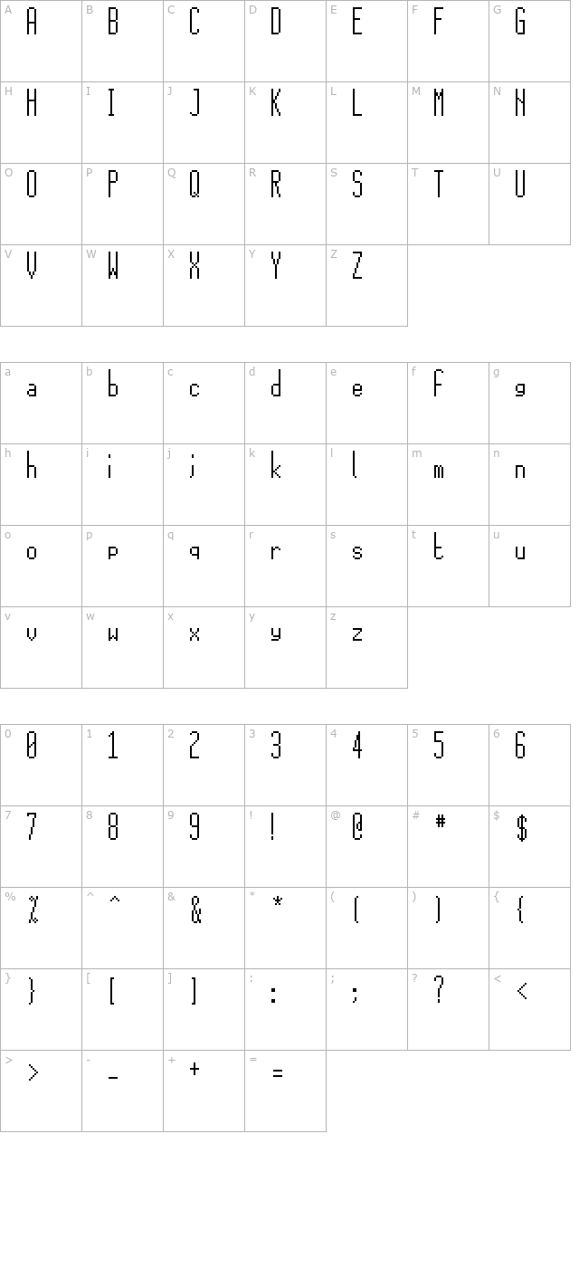 15x5 character map