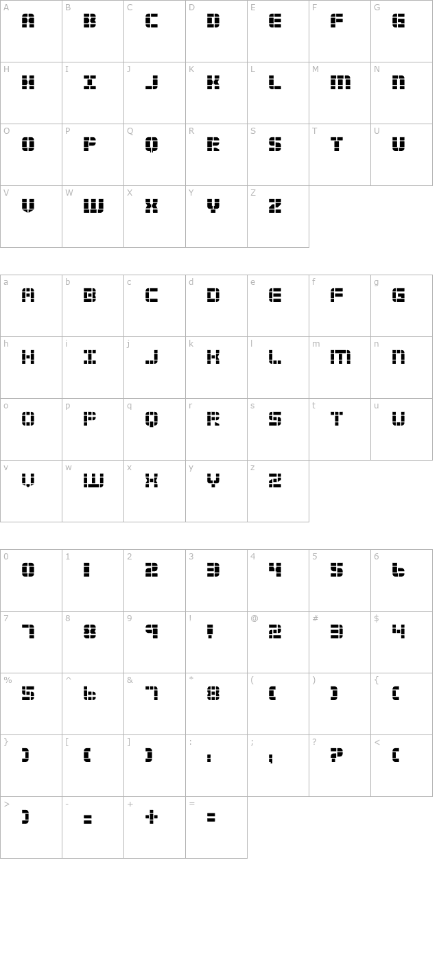 2 Tech character map