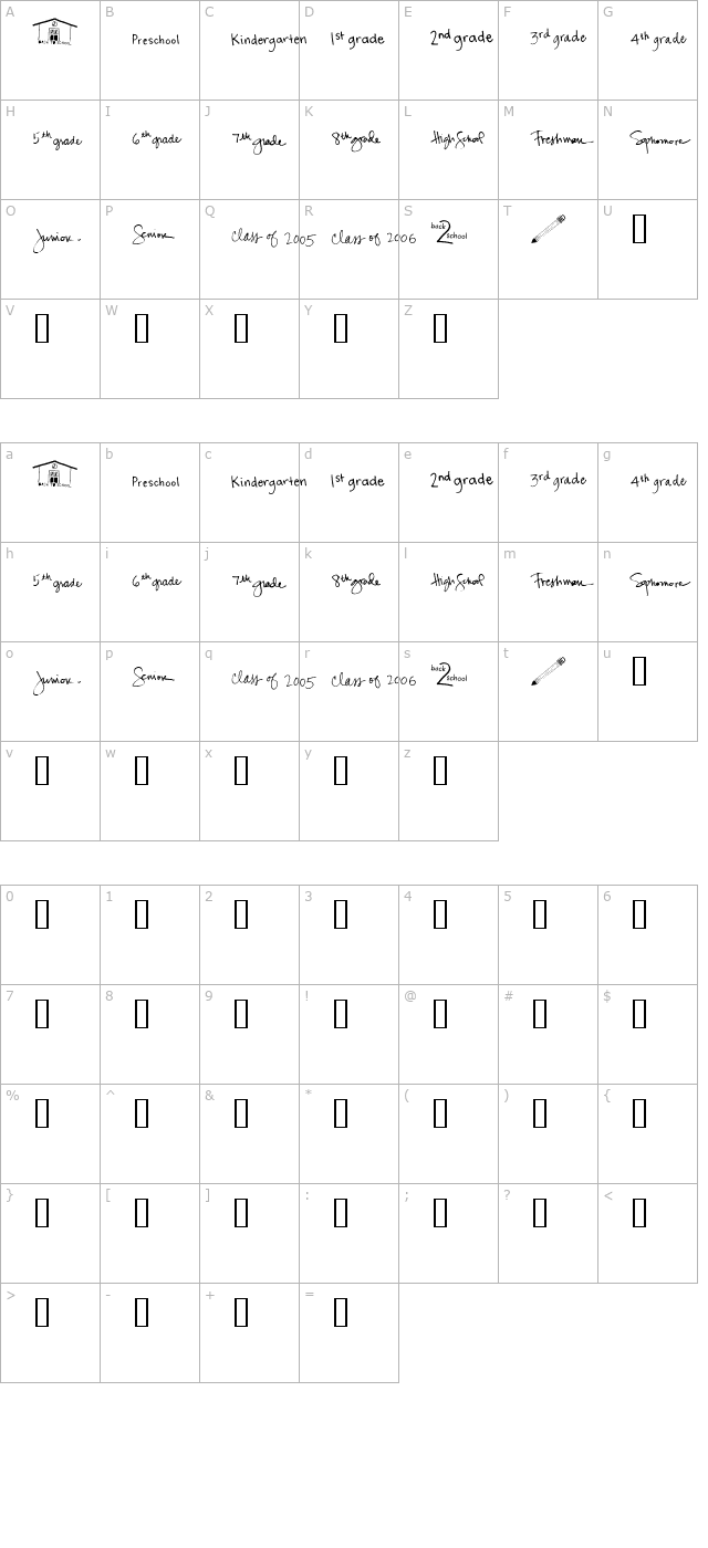 2peas-back-to-school character map