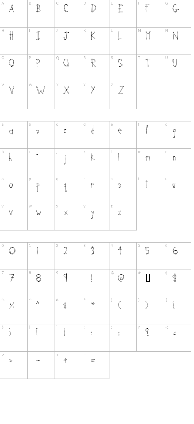 2Peas Bamboo character map