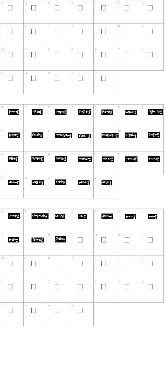 2peas-blocks-actions character map