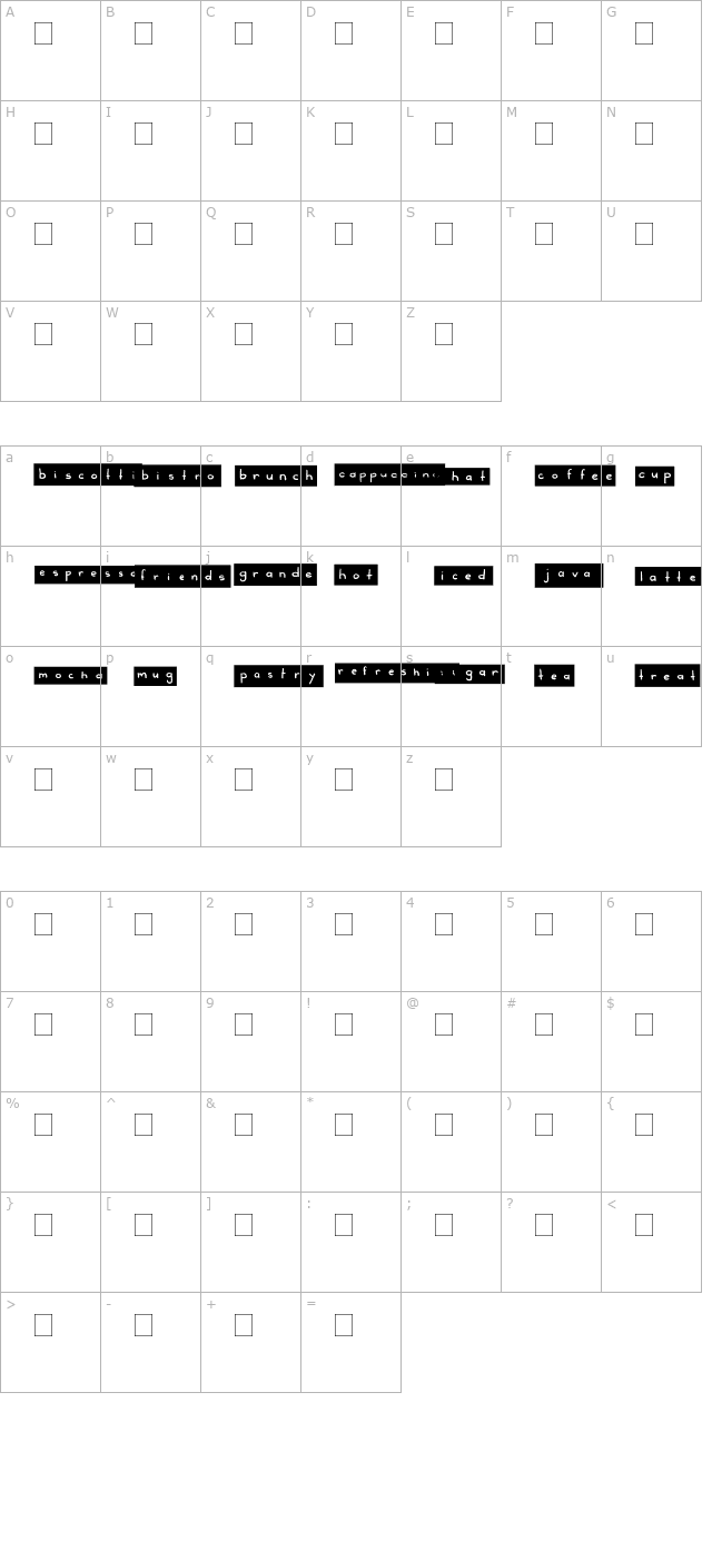 2Peas Blocks - Bistro character map