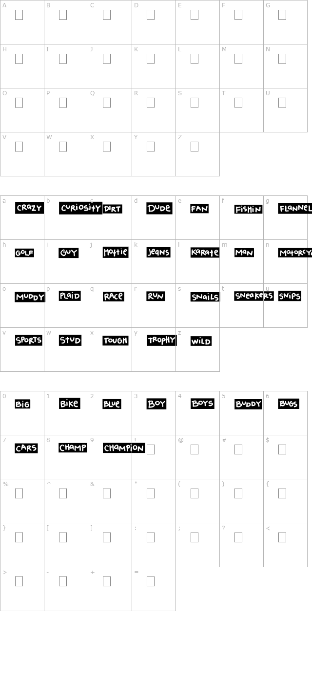 2Peas Blocks - Boys character map