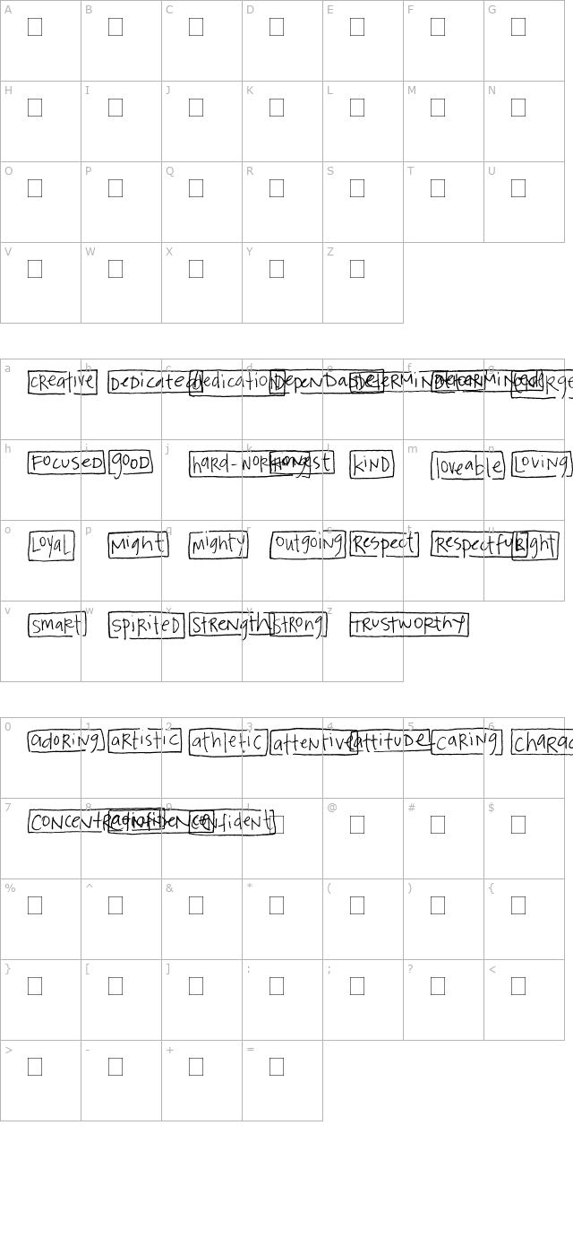 2Peas Blocks - Character 1 character map