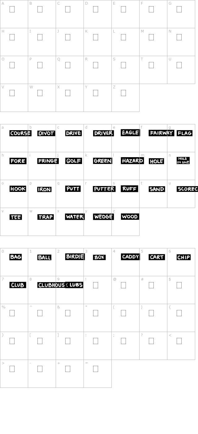 2Peas Blocks - Golf character map