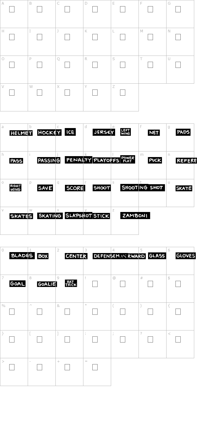 2Peas Blocks - Hockey character map