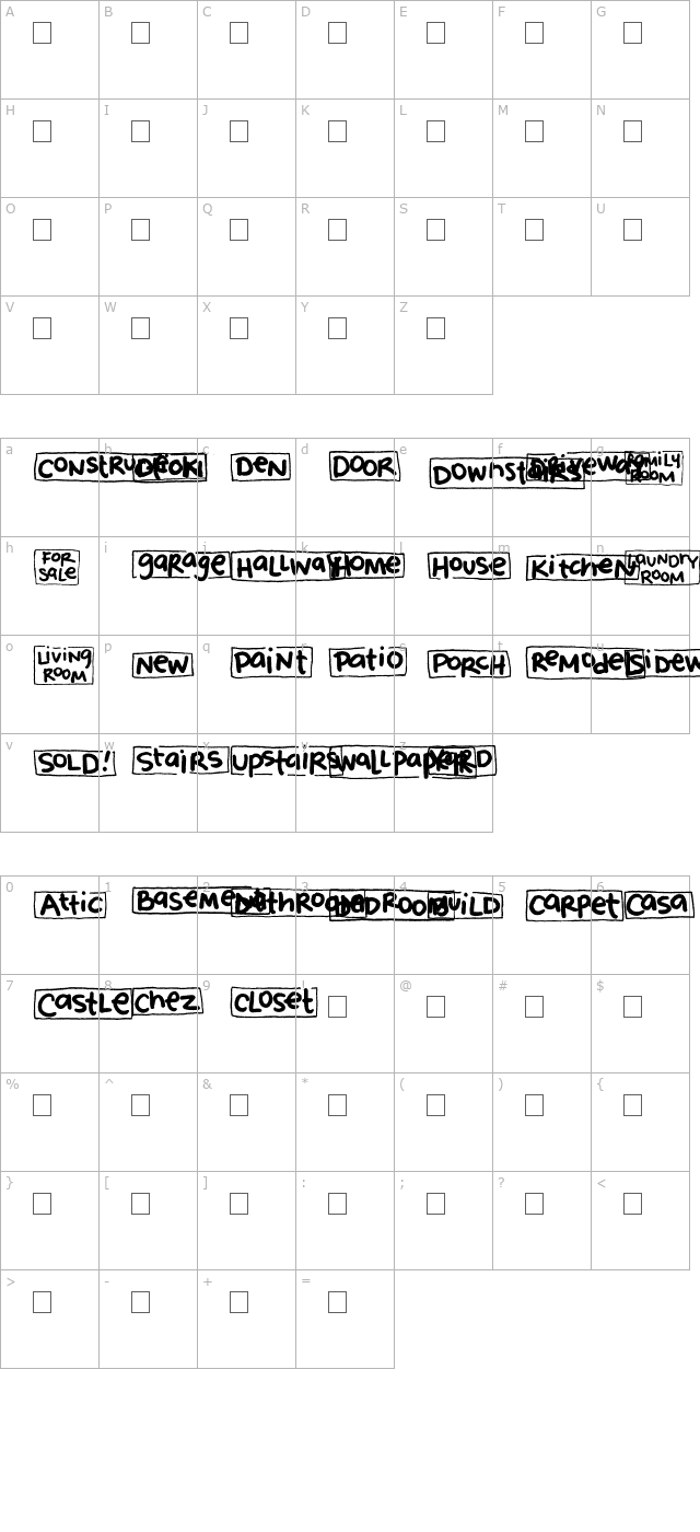 2Peas Blocks - Home character map