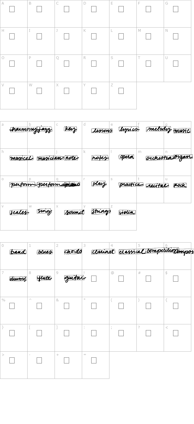 2Peas Blocks - Music character map