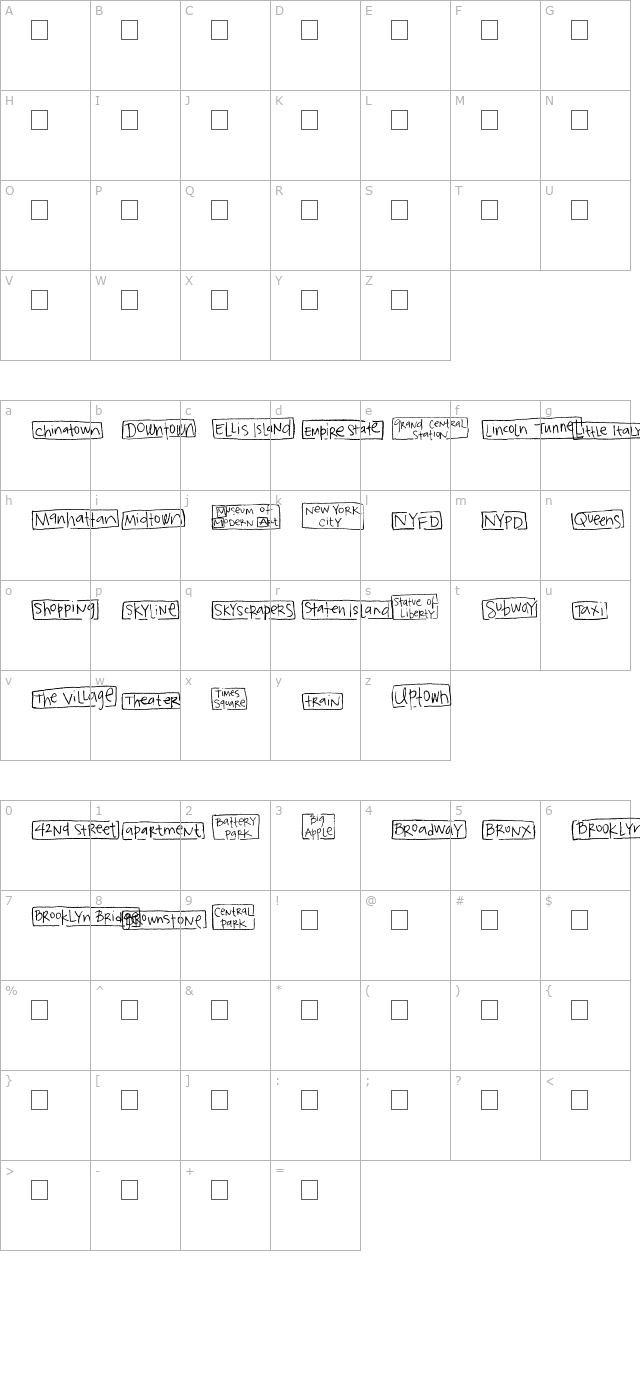 2Peas Blocks - New York City character map