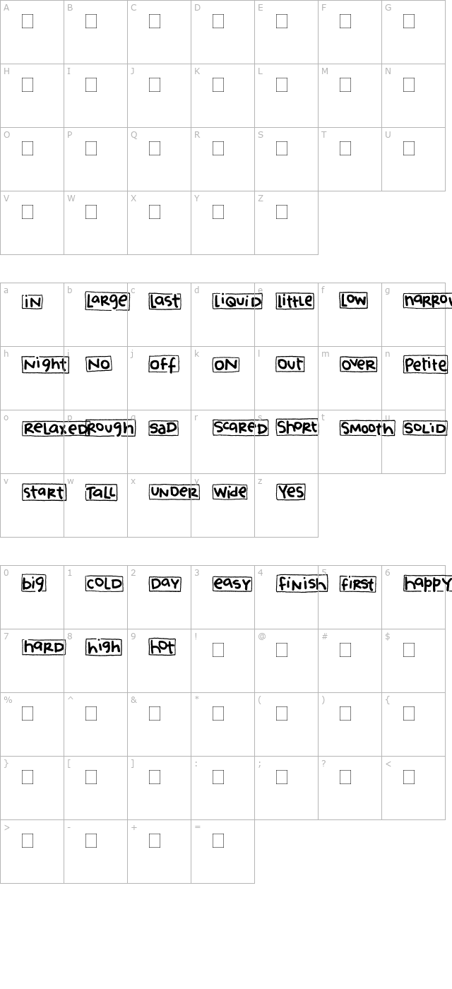 2Peas Blocks - Opposites character map