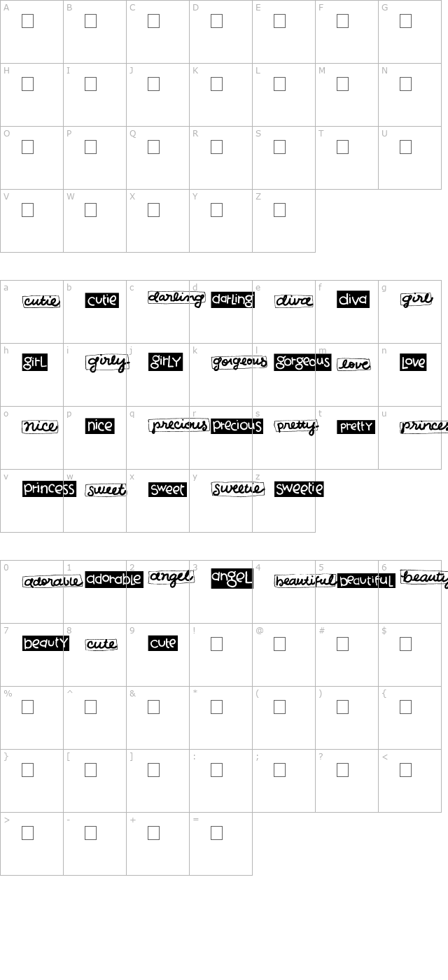 2Peas Blocks - Pretty character map