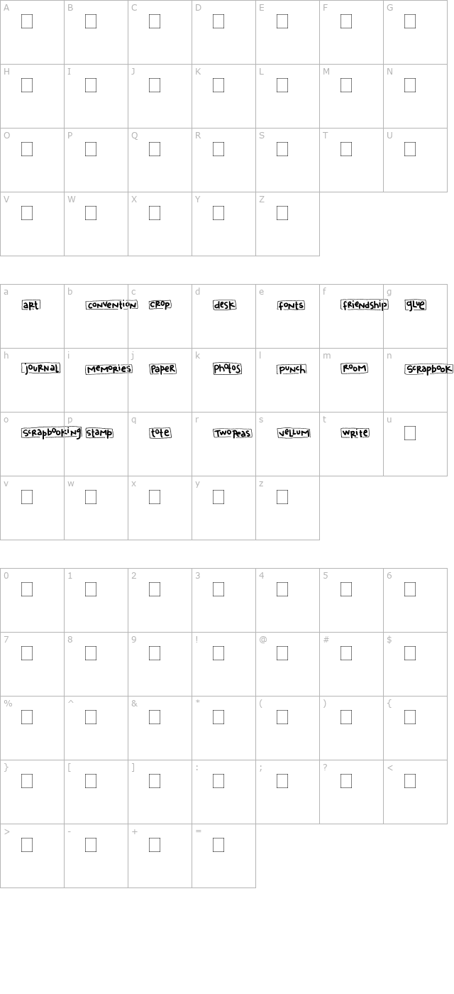 2peas-blocks-scrapbooking character map