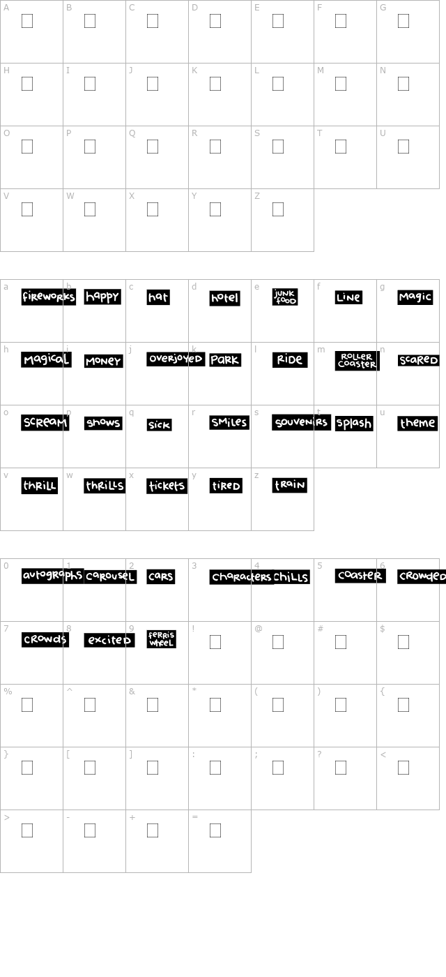 2Peas Blocks - Theme Park character map