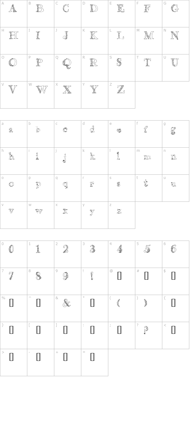 2Peas Bohemian character map