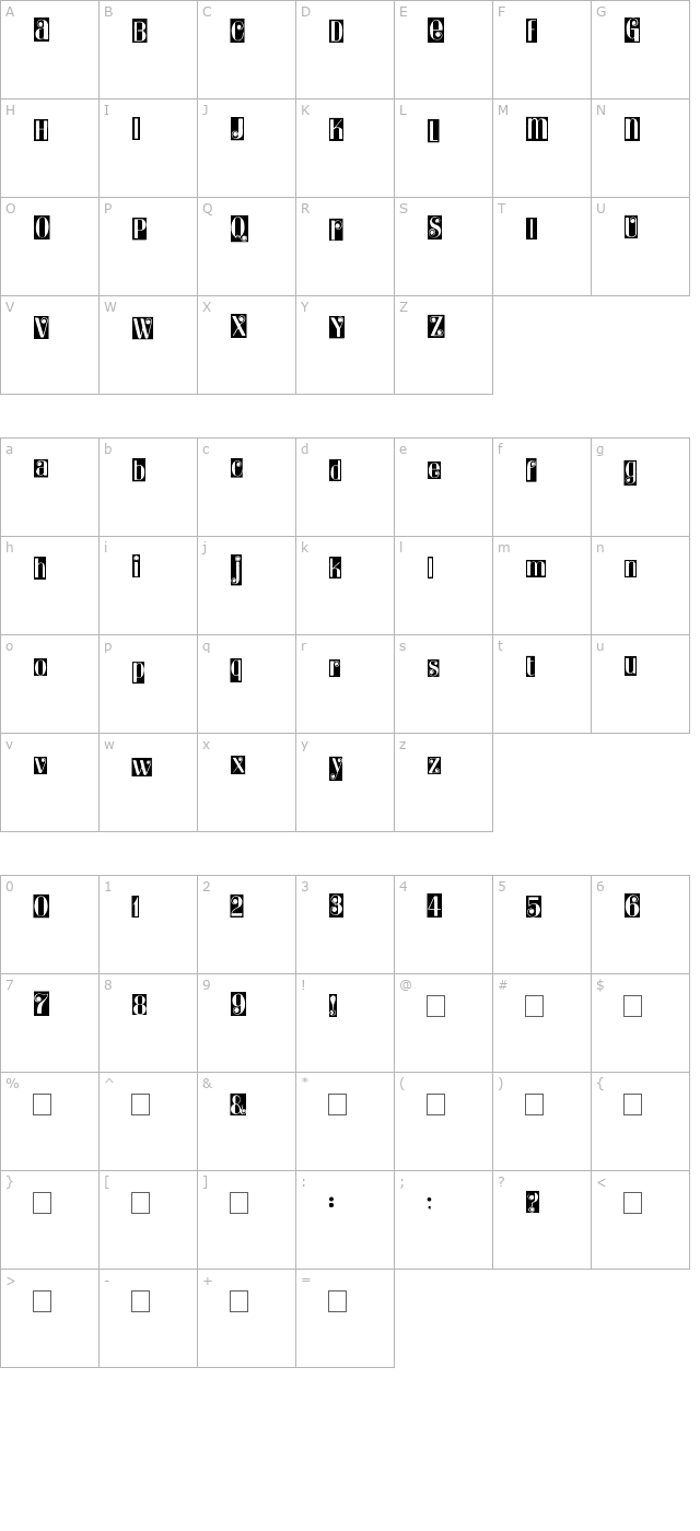 2peas-cindy character map