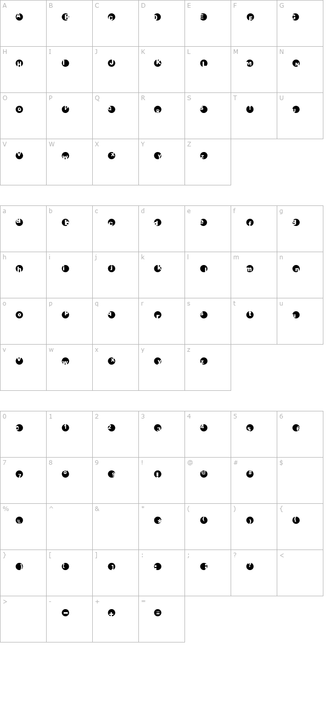 2peas-circles character map