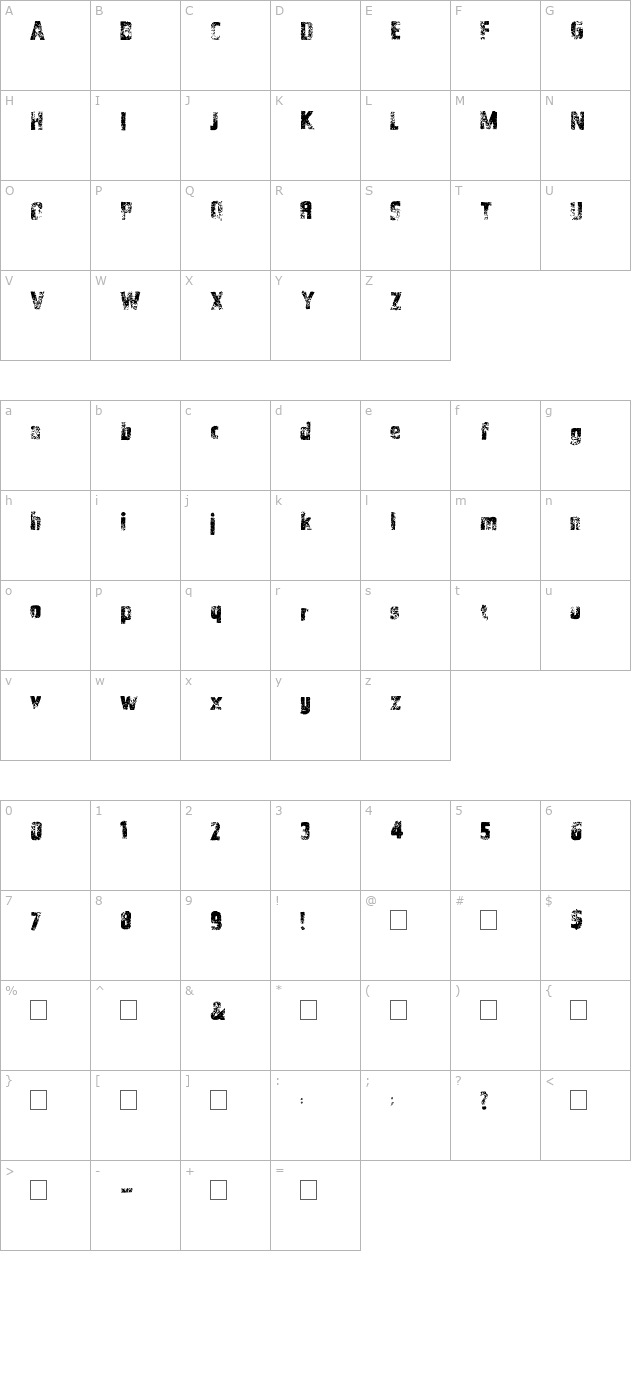 2Peas Composition character map