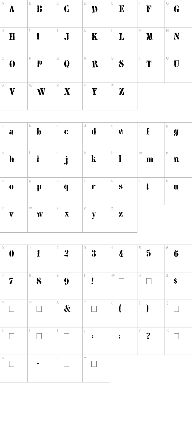 2peas-crate character map