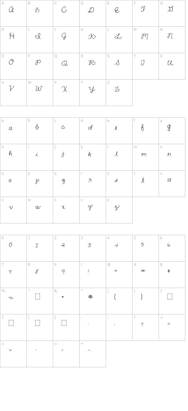 2peas-dainty character map