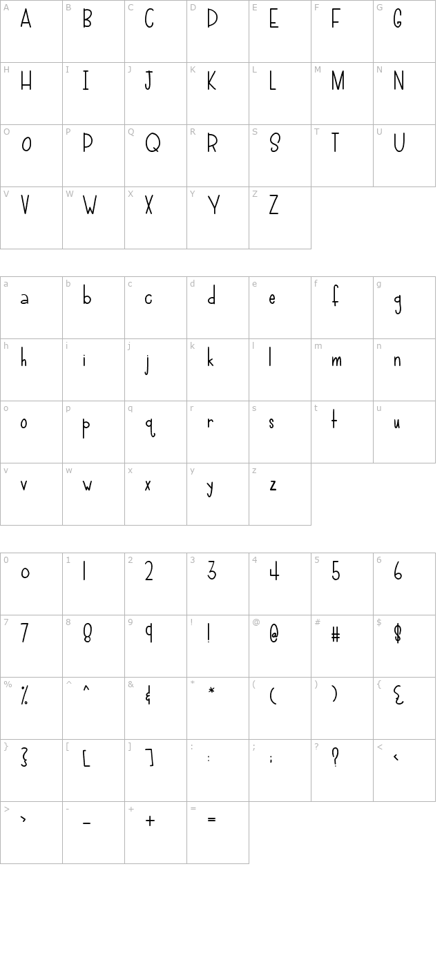 2peas Down Low character map