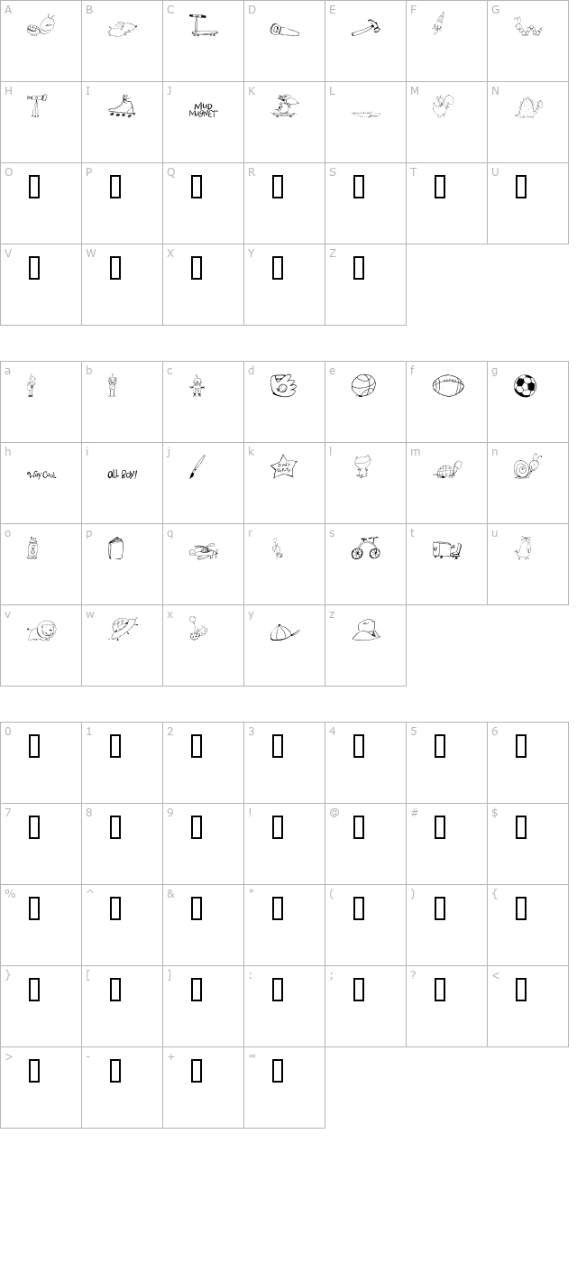 2Peas DW Boys Will Be Boys character map